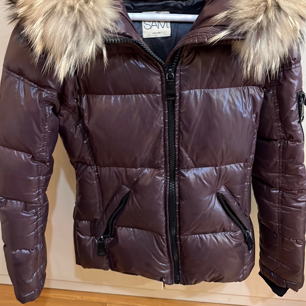 Like new Sam down jacket with fur size XS